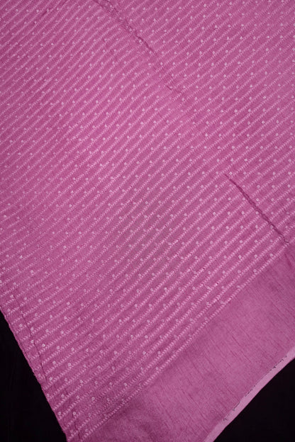 Vertical Self Ridged Embroidery With Highlighted Sequins Falling RawSilk Fabric