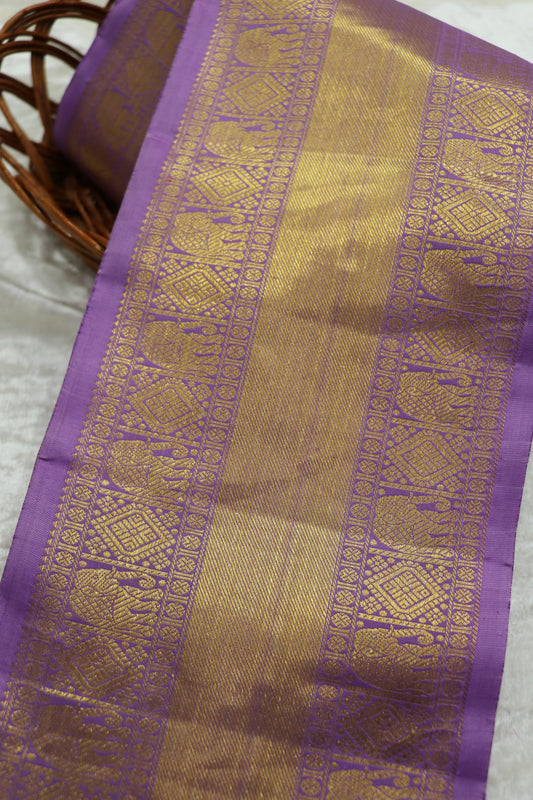 Lavender pure kanchi zari woven border
