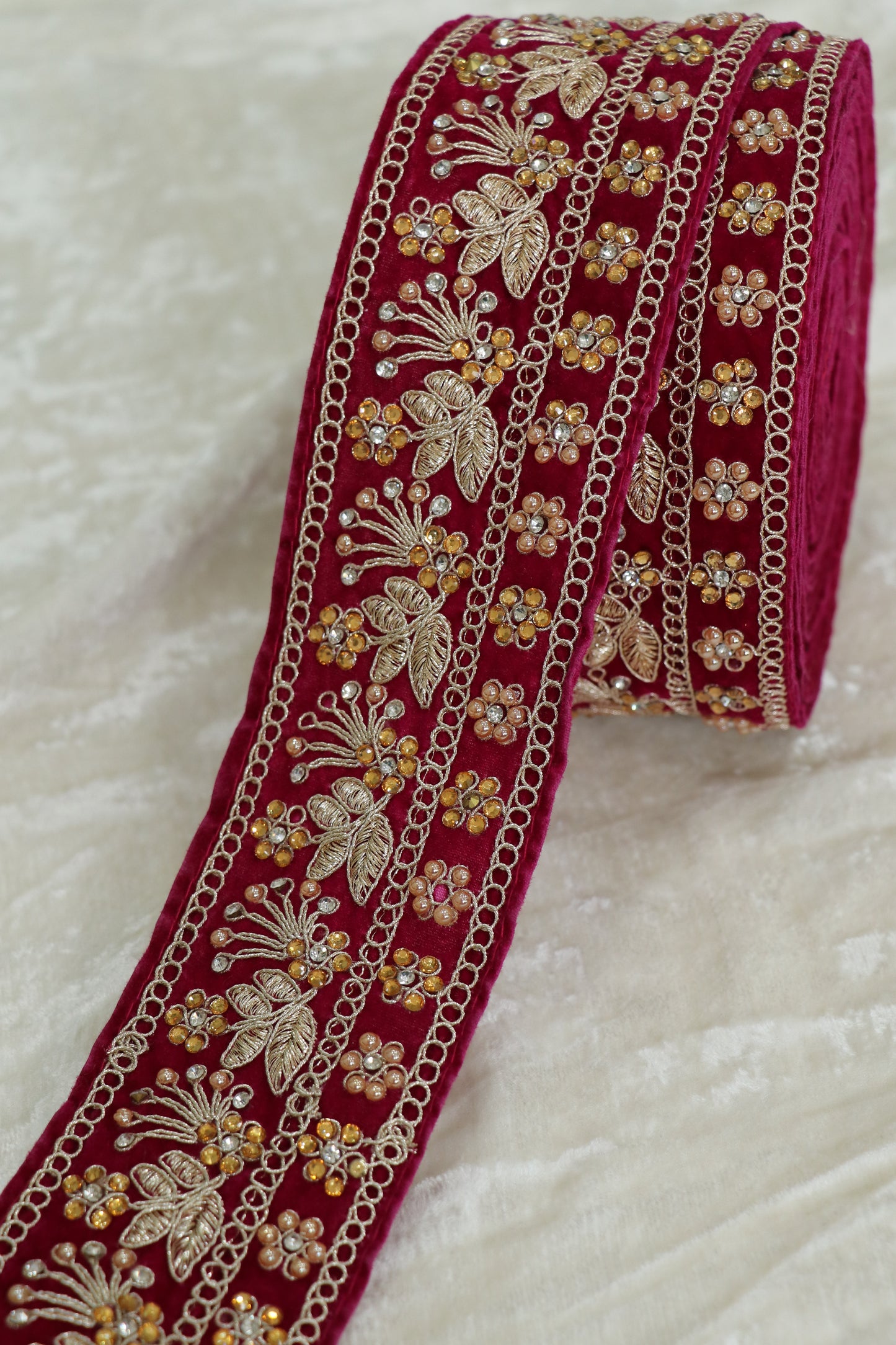 Stone And Bead Worked Lace