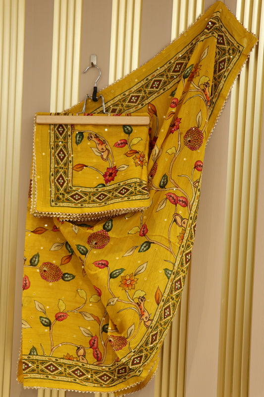 Chinnon printed dupattas with mirror embroidery and gota work border