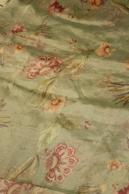 Pure Tissue Big Scattered Organza Floral Printed Fabric