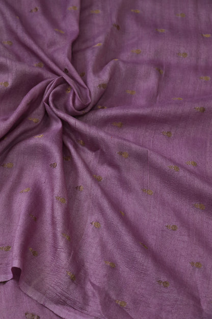 Gold Zari Motifs Woven On Pure Munga Tussar Fabric