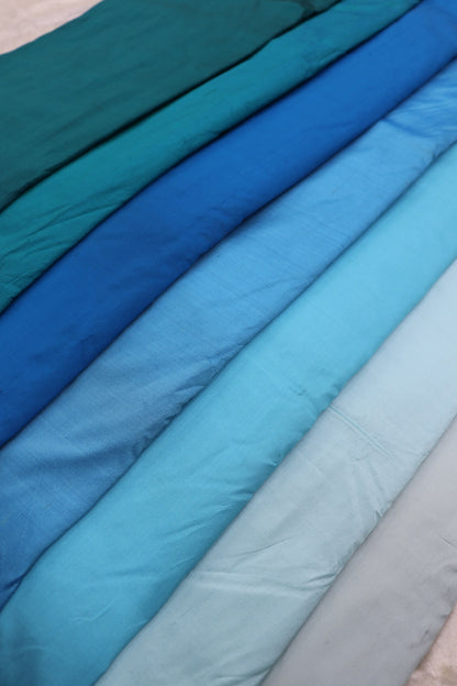 Hues Of Blue Pure Pattu fabric