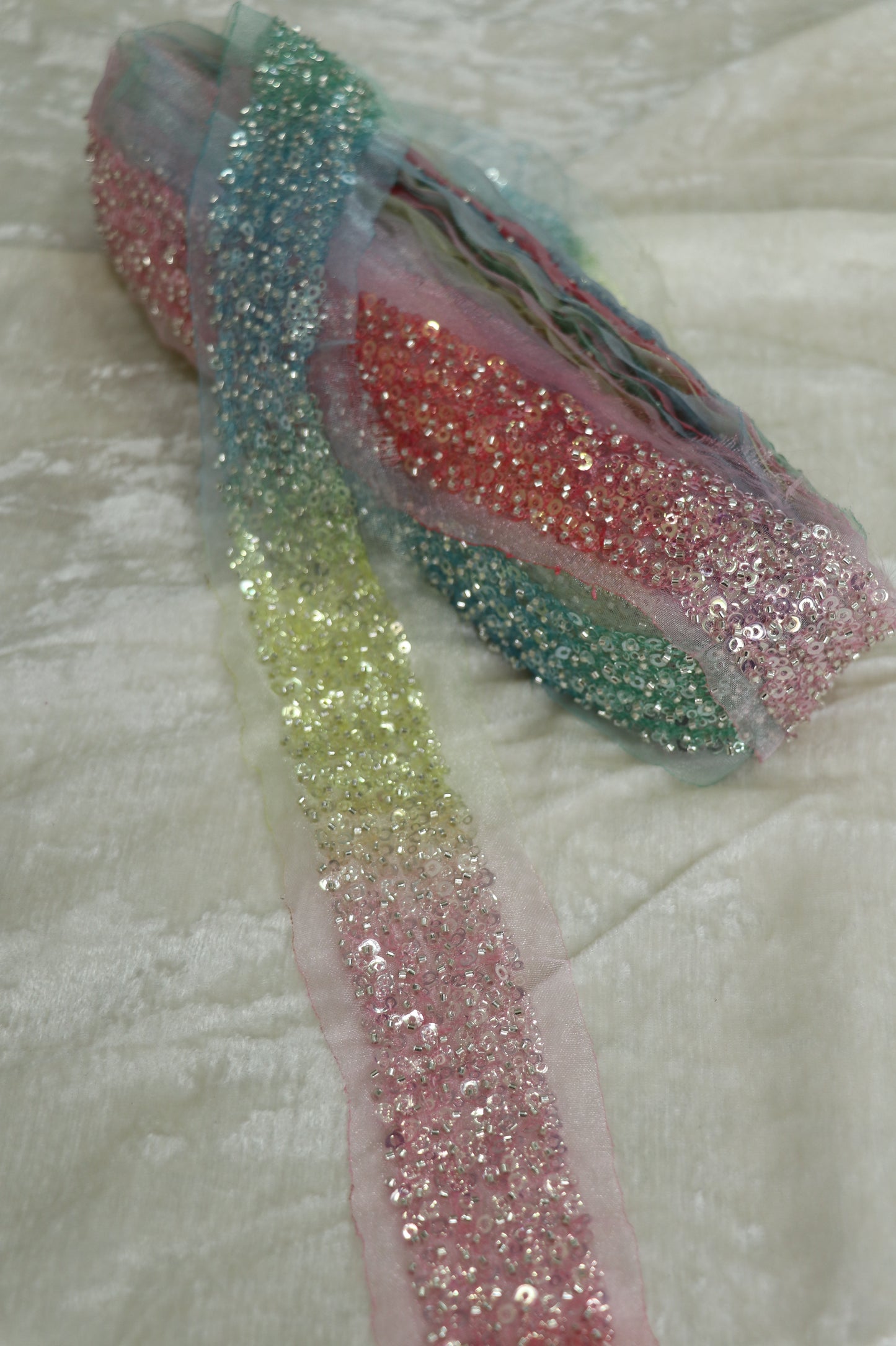 Stone And Bead Worked Lace