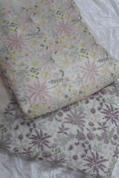 Embroidered Falling Rawsilk