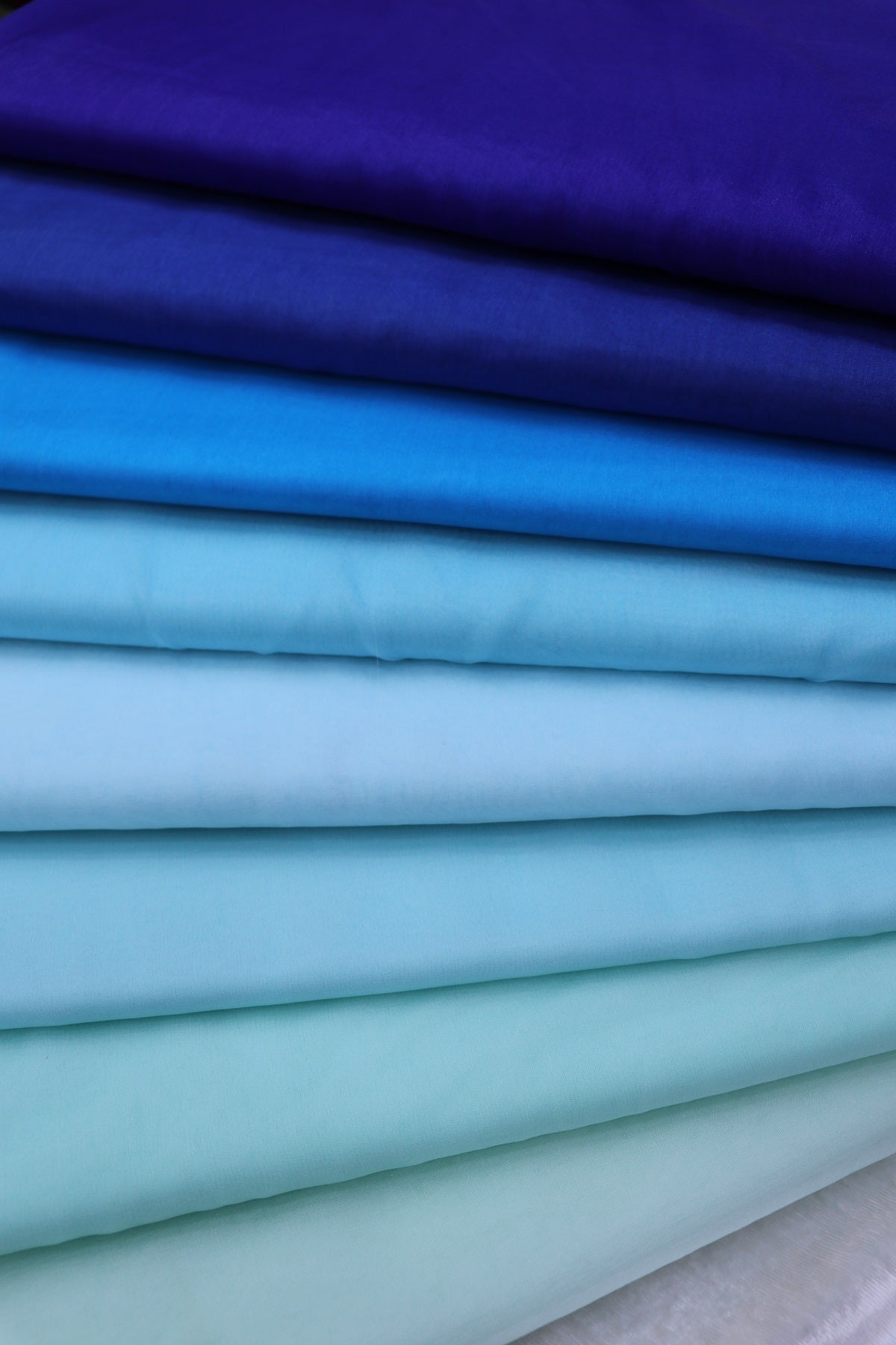 Hues of Blues Organza Plain Fabric