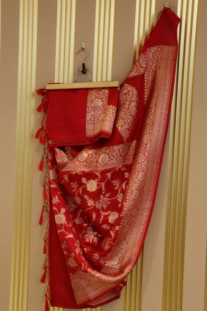 Pure Banaras Allover jaal zari weaved chiniya silk dupattas