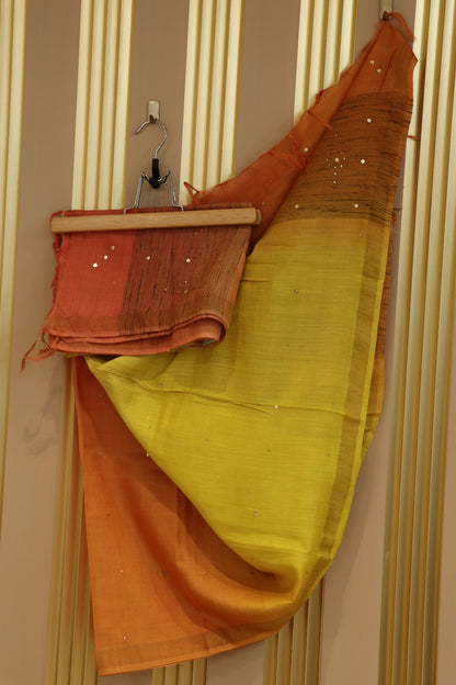 Pure munga silk handworked with mukaish/kamdani 4d dupattas