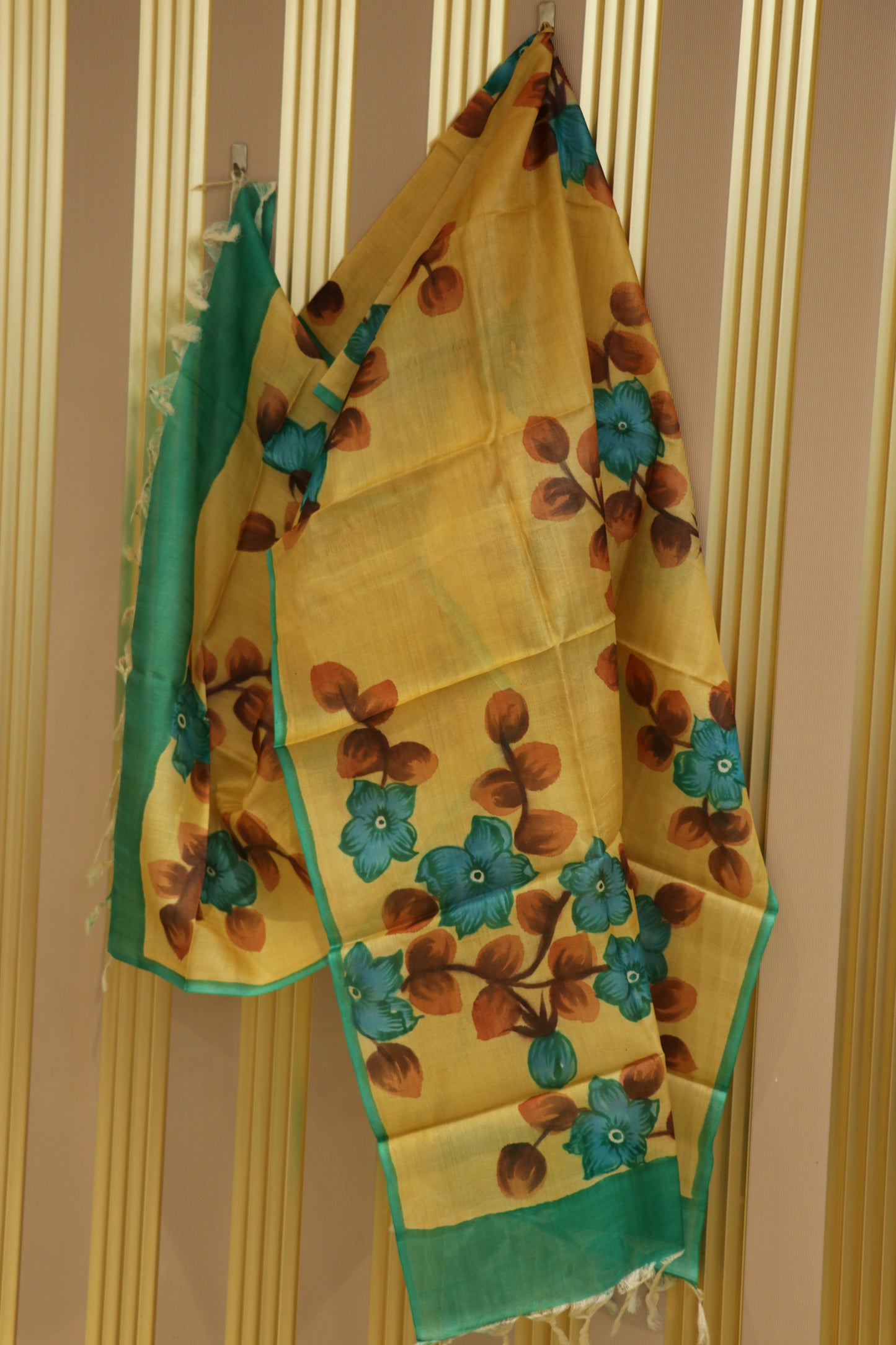 Pure hand painted tussar dupattas