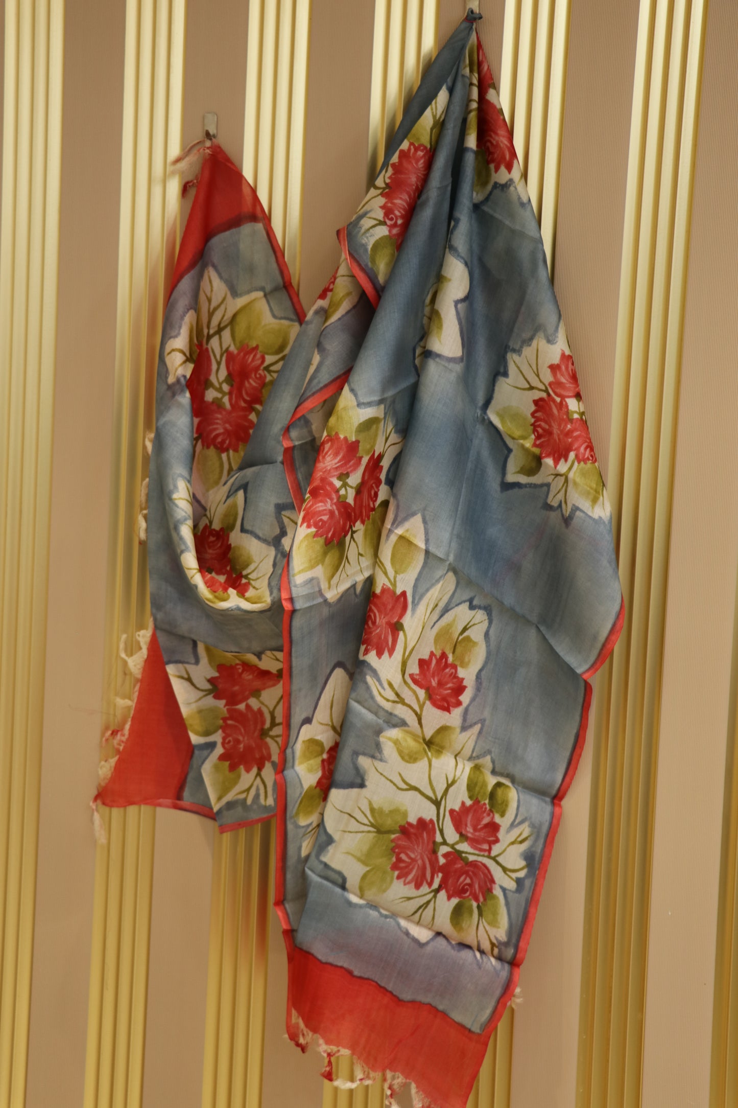 Pure hand painted tussar dupattas