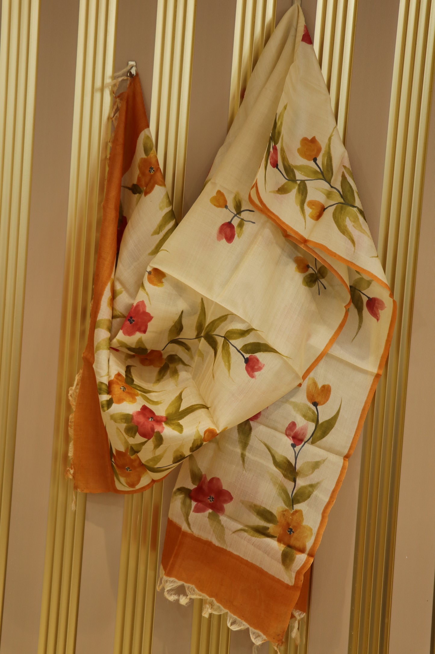 Pure hand painted tussar dupattas
