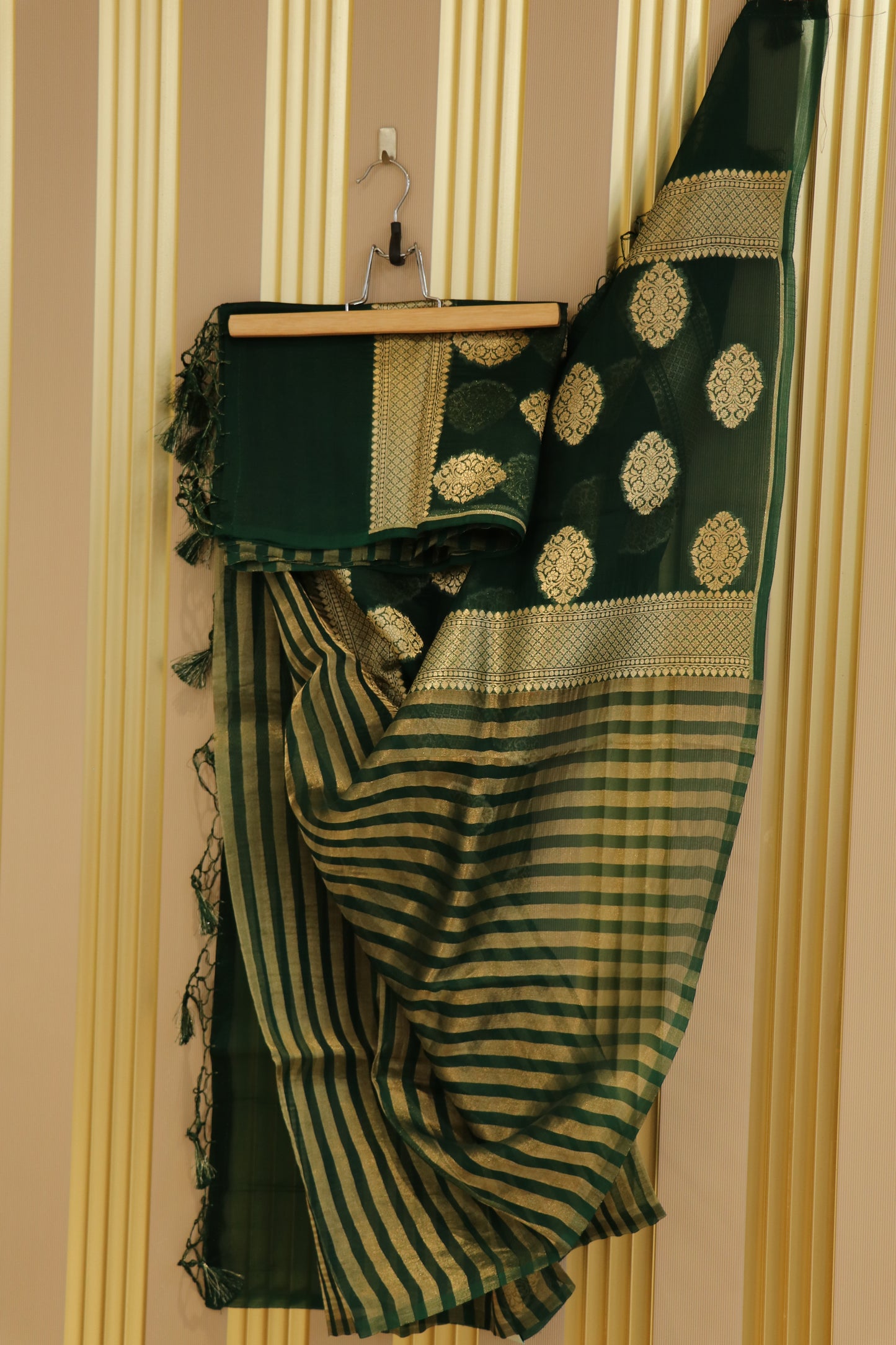Pure organza banarasi zari stripes dupattas