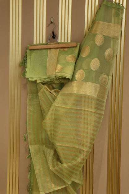 Pure organza banarasi zari stripes dupattas