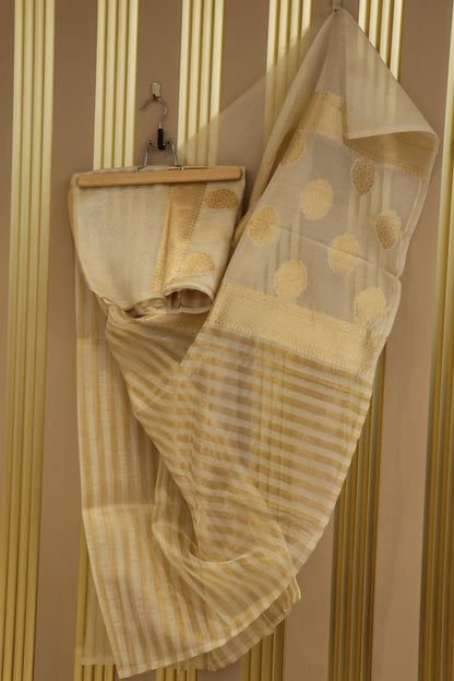 Pure organza banarasi zari stripes dupattas