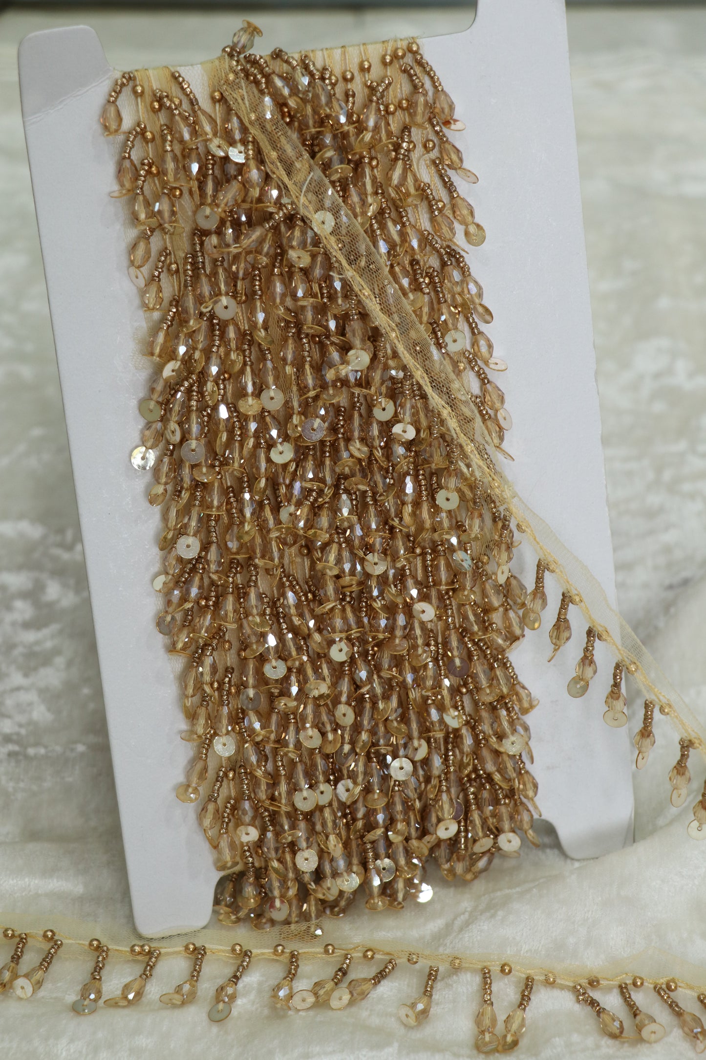 Stone And Bead Worked Lace