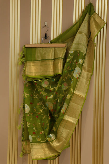 Pure Silk Kota Banarasi Meenakari Silver & Gold Jaal Dupattas