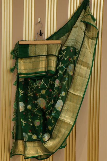 Pure Silk Kota Banarasi Meenakari Silver & Gold Jaal Dupattas