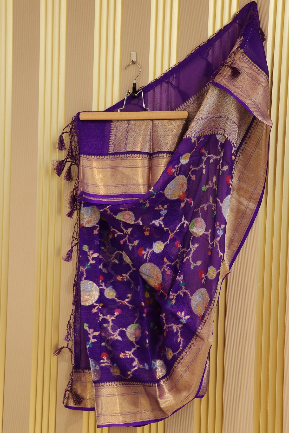 Pure Silk Kota Banarasi Meenakari Silver & Gold Jaal Dupattas