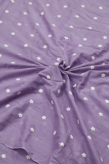 Miniature Flower Embroidered Mul Cotton Fabric