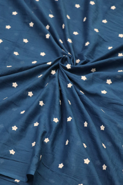 Miniature Flower Embroidered Mul Cotton Fabric