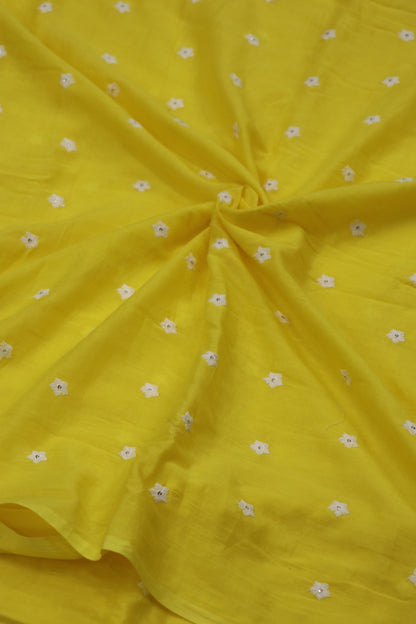 Miniature Flower Embroidered Mul Cotton Fabric