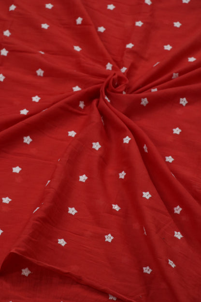 Miniature Flower Embroidered Mul Cotton Fabric