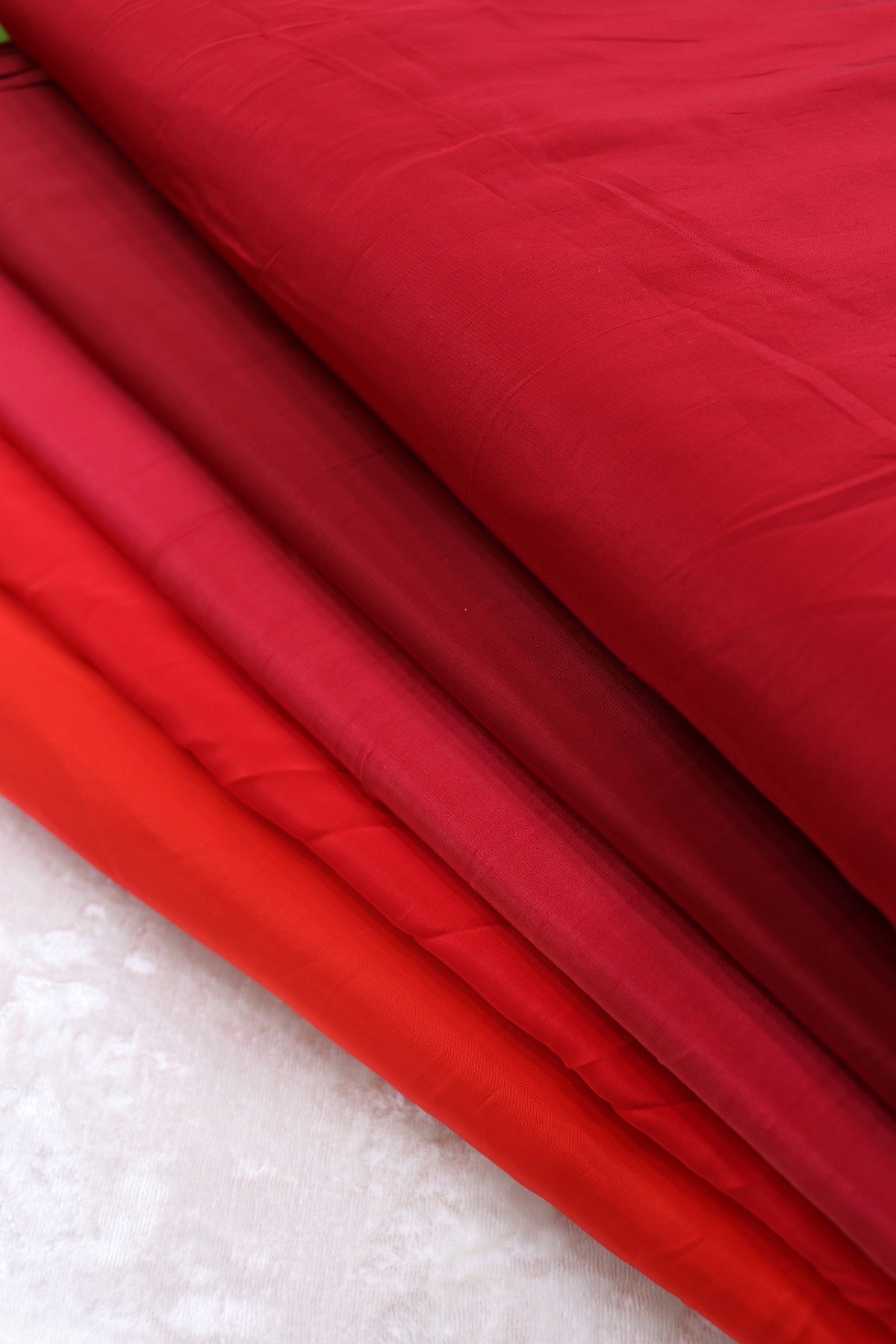 Hues Of Reds Natural Crepe Fabric