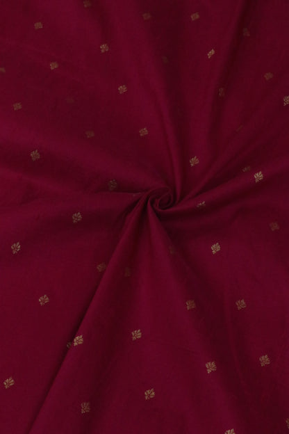 Pure Raw Silk Golden Zari Buta Weaved Fabric