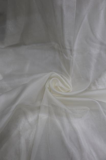 4/4 Pure Organza White Dyeable Fabric
