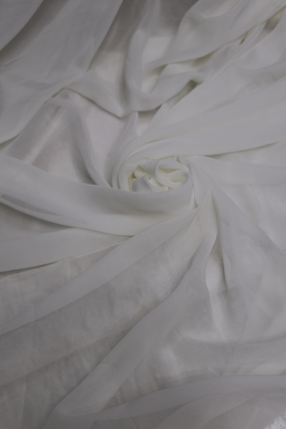 60 Gms Pure Georgette White Dyeable Fabric