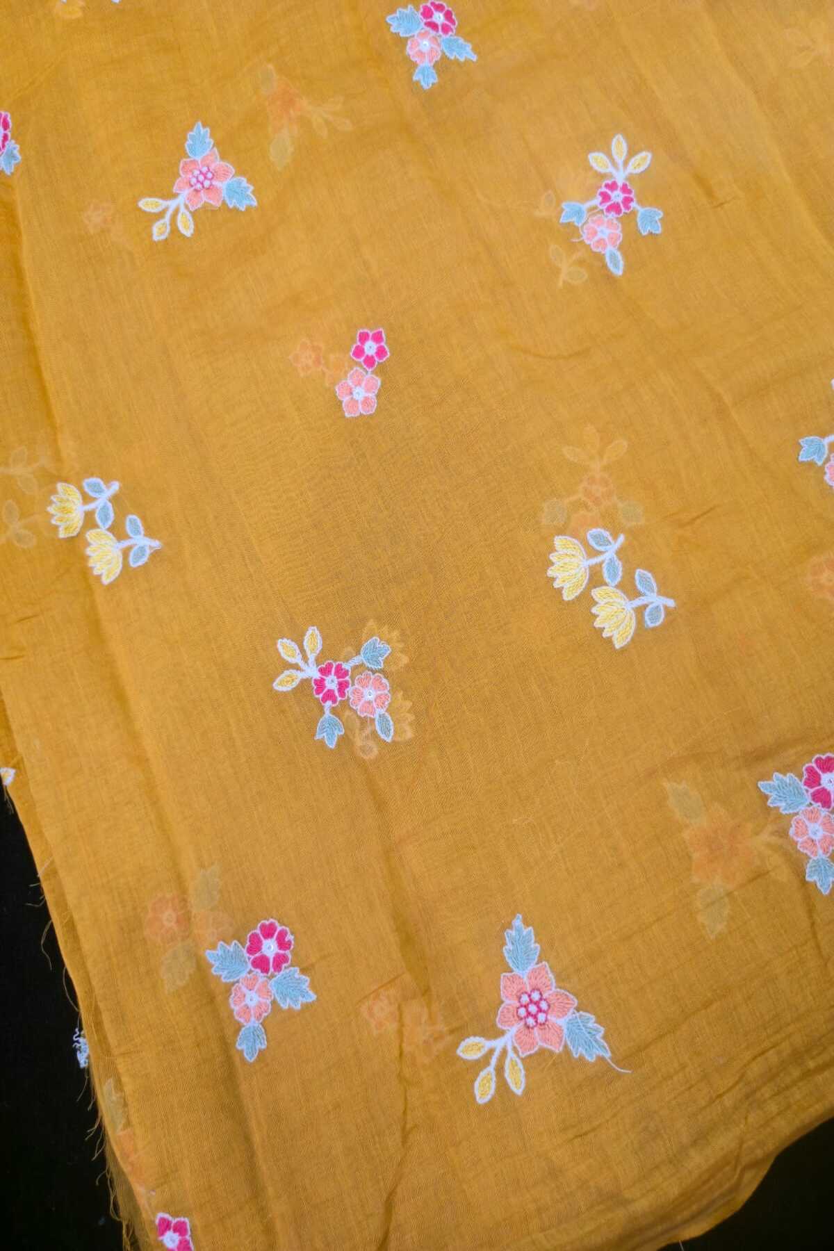 Paired Bloom With Multithreaded Pure Mul Chanderi Fabric