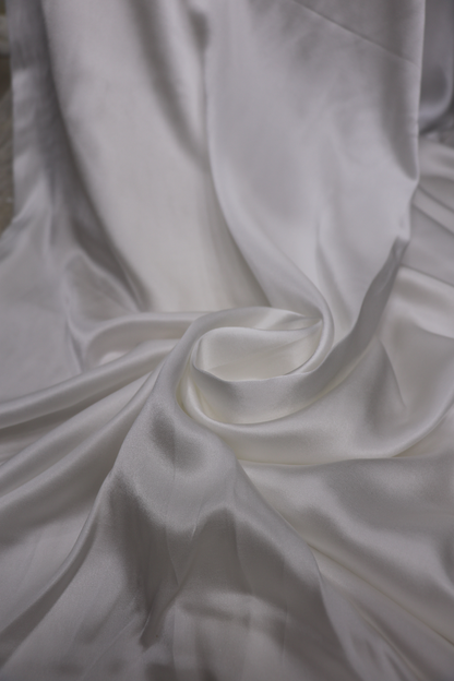 80Gms Pure Satin White Dyeable Fabric