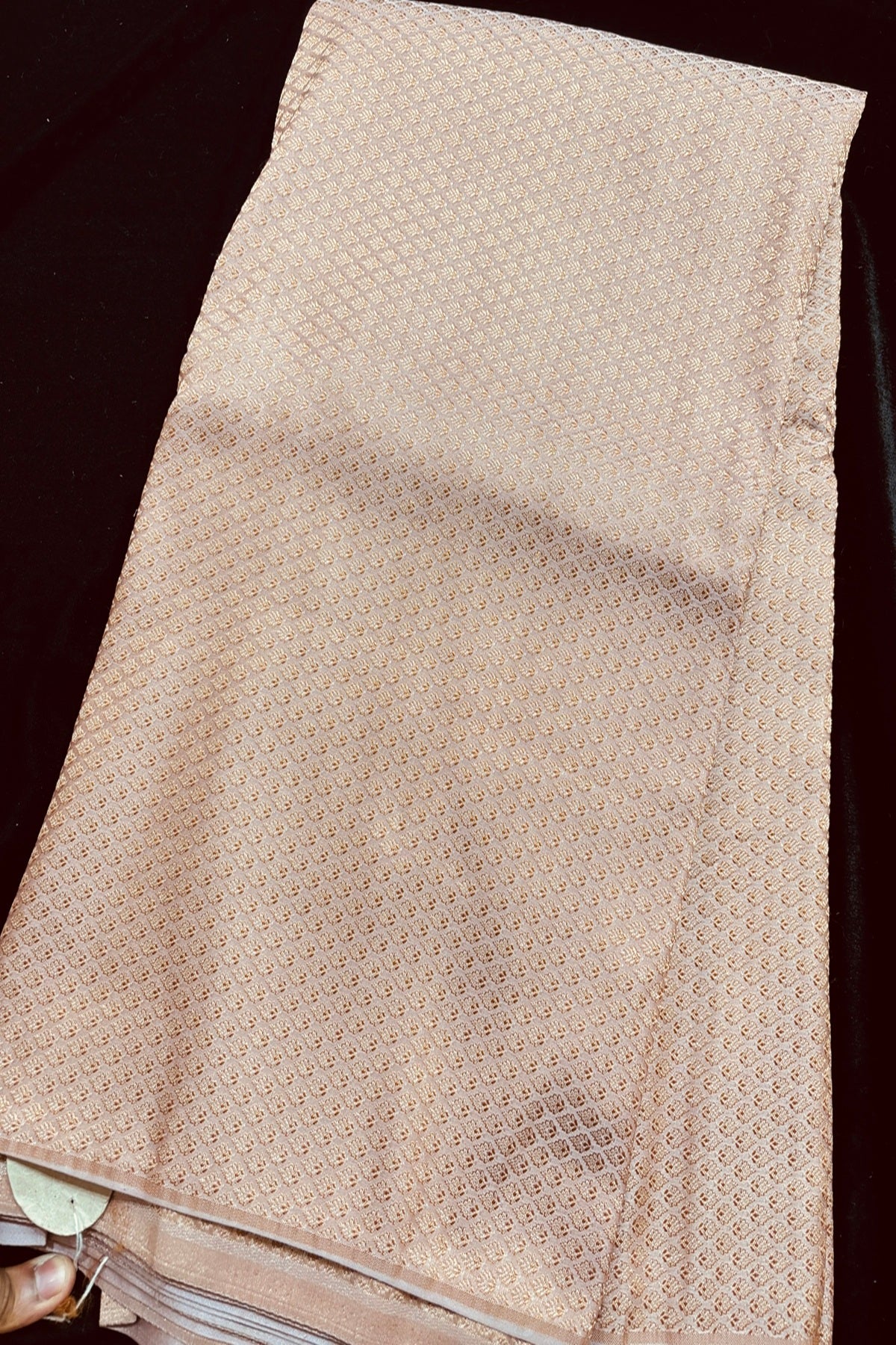 Mini Leaf Meenakari Woven Pure Tissue Katan Silk Fabric