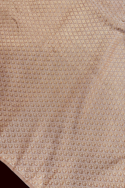 Mini Leaf Meenakari Woven Pure Tissue Katan Silk Fabric