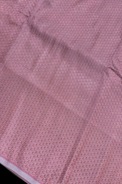 Mini Leaf Meenakari Woven Pure Tissue Katan Silk Fabric