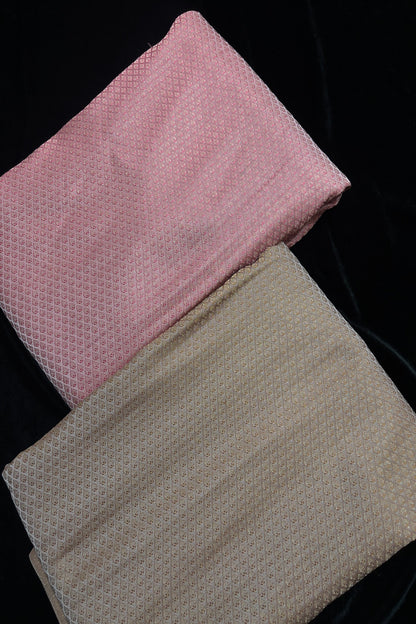 Mini Leaf Meenakari Woven Pure Tissue Katan Silk Fabric