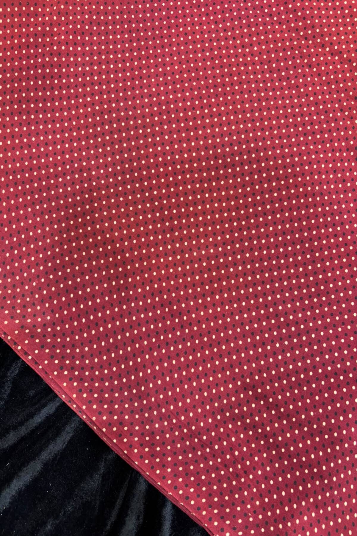 Pin Dots Ajrak Handloom Block Printed Pure Cotton Fabric