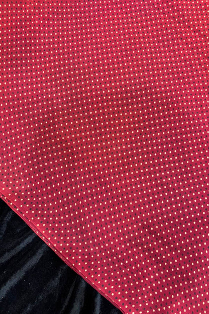 Pin Dots Ajrak Handloom Block Printed Pure Cotton Fabric