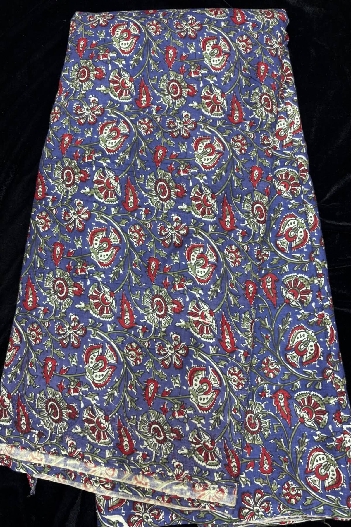 Kalamkari Inspired Hand Block Printed Pure Cotton Fabric