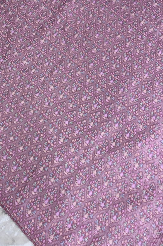 Soft Pink Mughal Motifs Embroidered & Highlighted With Sequins Rawsilk fabric