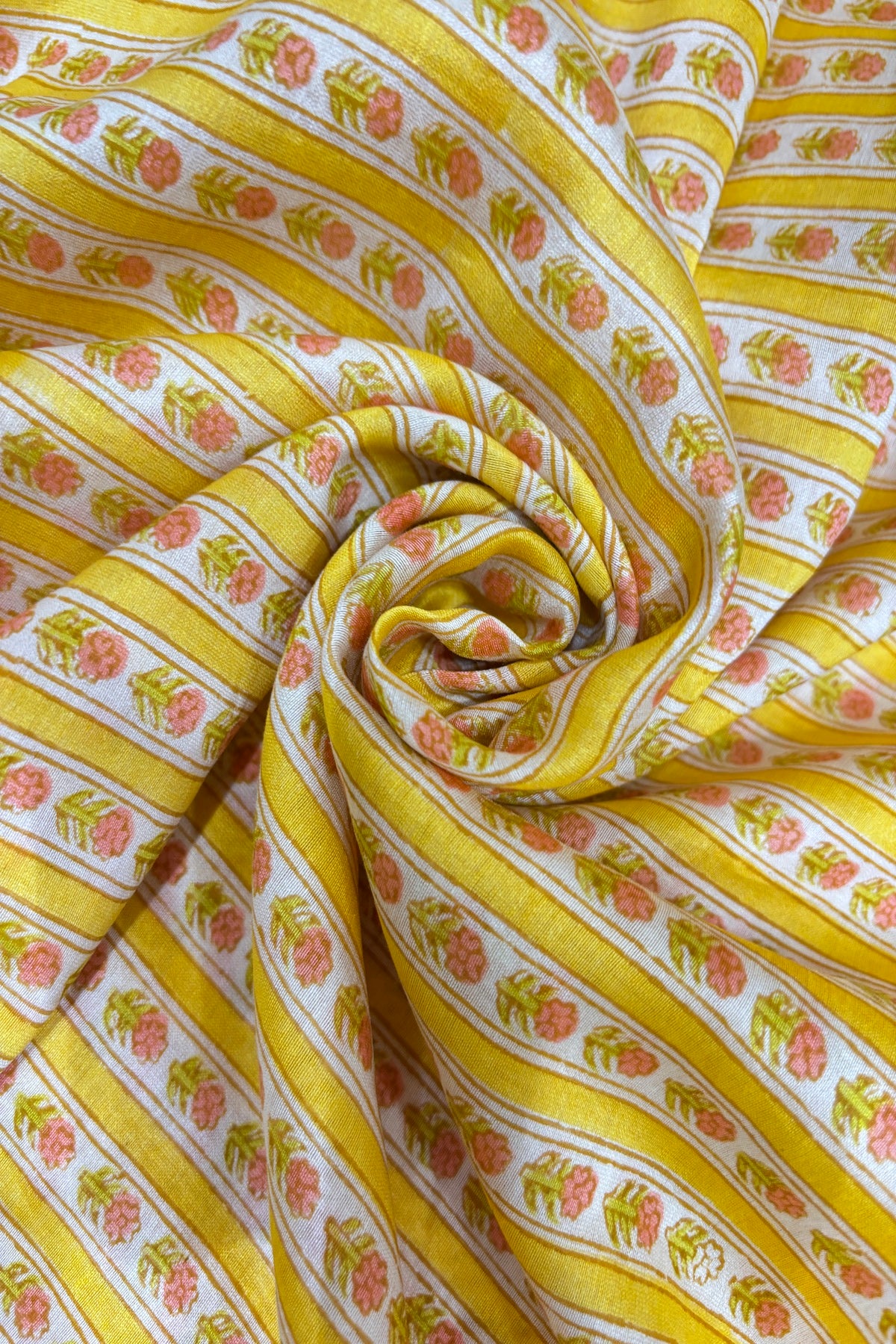 Formal Interspersed With Small Floral HandBlocked Printed Pure Mul Chanderi Fabric