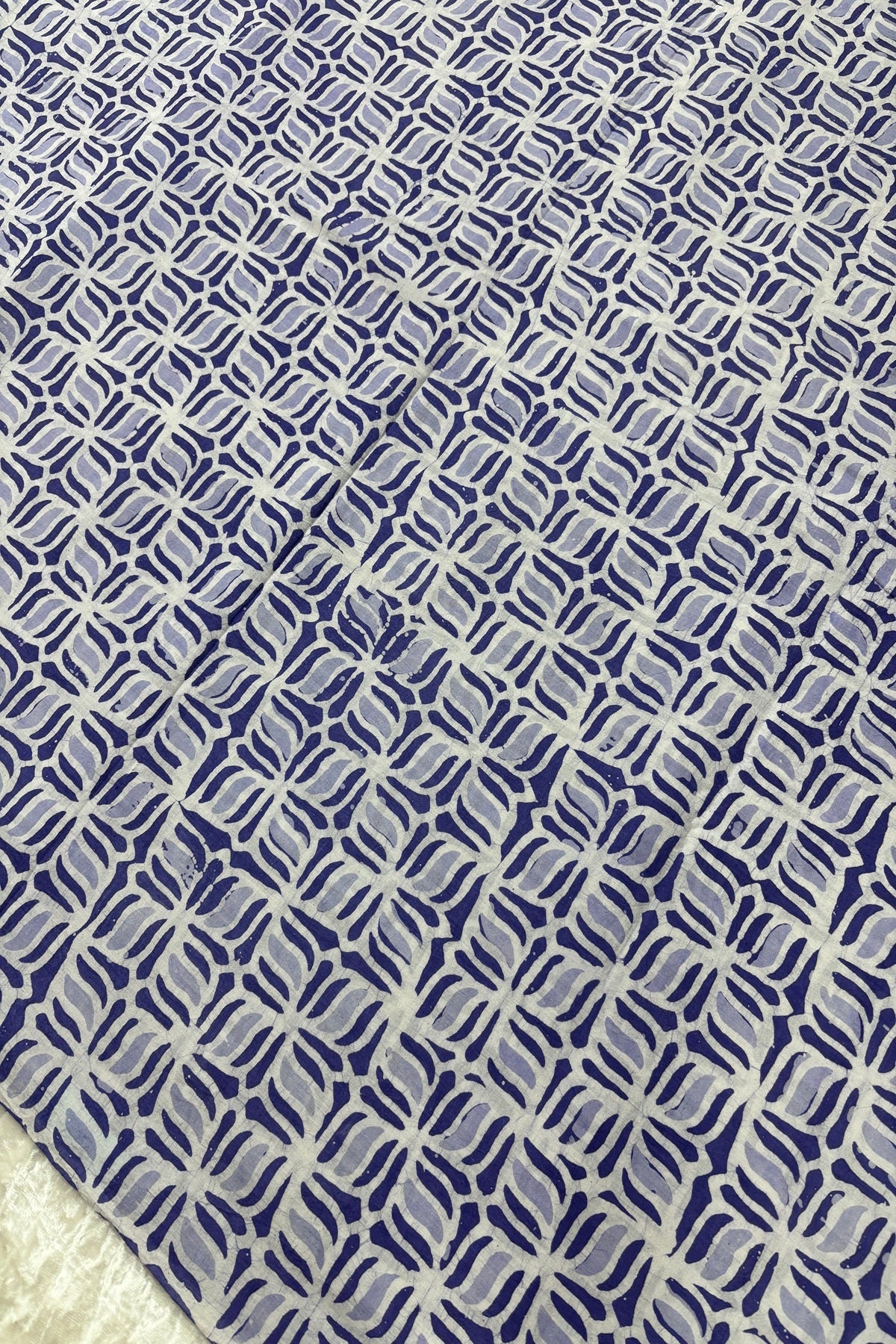 Geometric Patterned Hand Block Batik Printed Pure Cotton Fabric