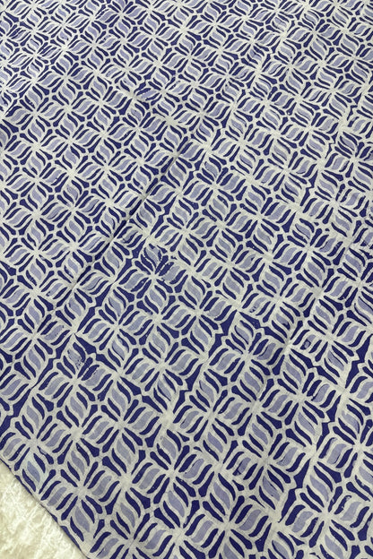 Geometric Patterned Hand Block Batik Printed Pure Cotton Fabric