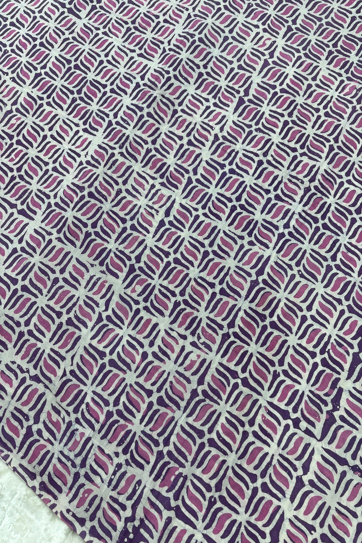 Geometric Patterned Hand Block Batik Printed Pure Cotton Fabric