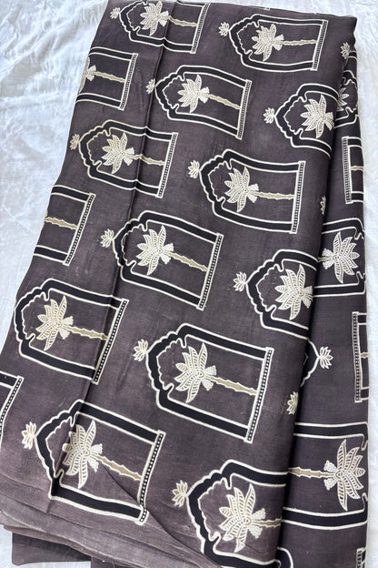House Of Tree Ajrak Printed Modal Satin Silk Fabric