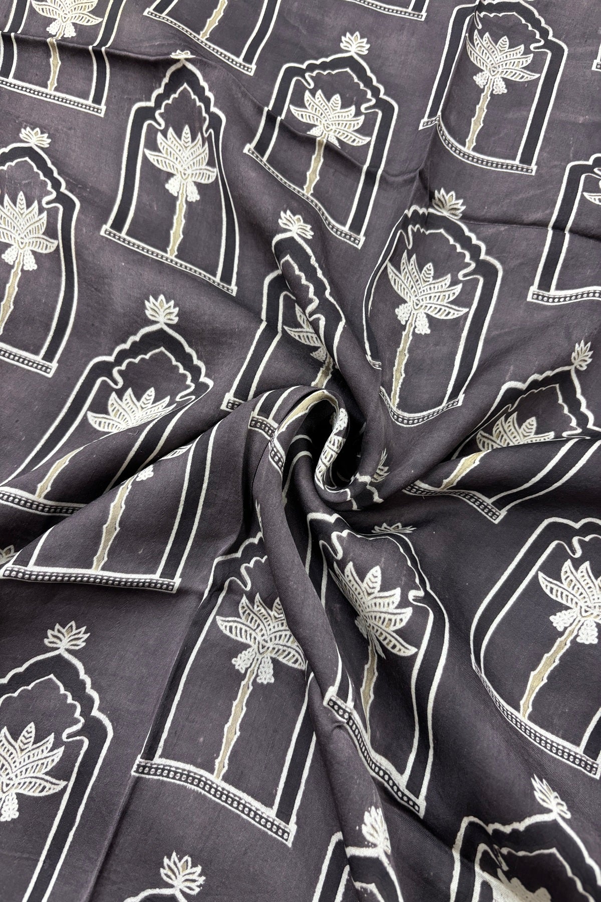 House Of Tree Ajrak Printed Modal Satin Silk Fabric