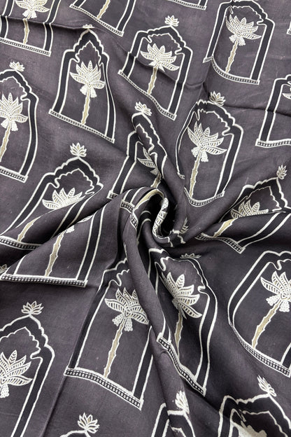 House Of Tree Ajrak Printed Modal Satin Silk Fabric