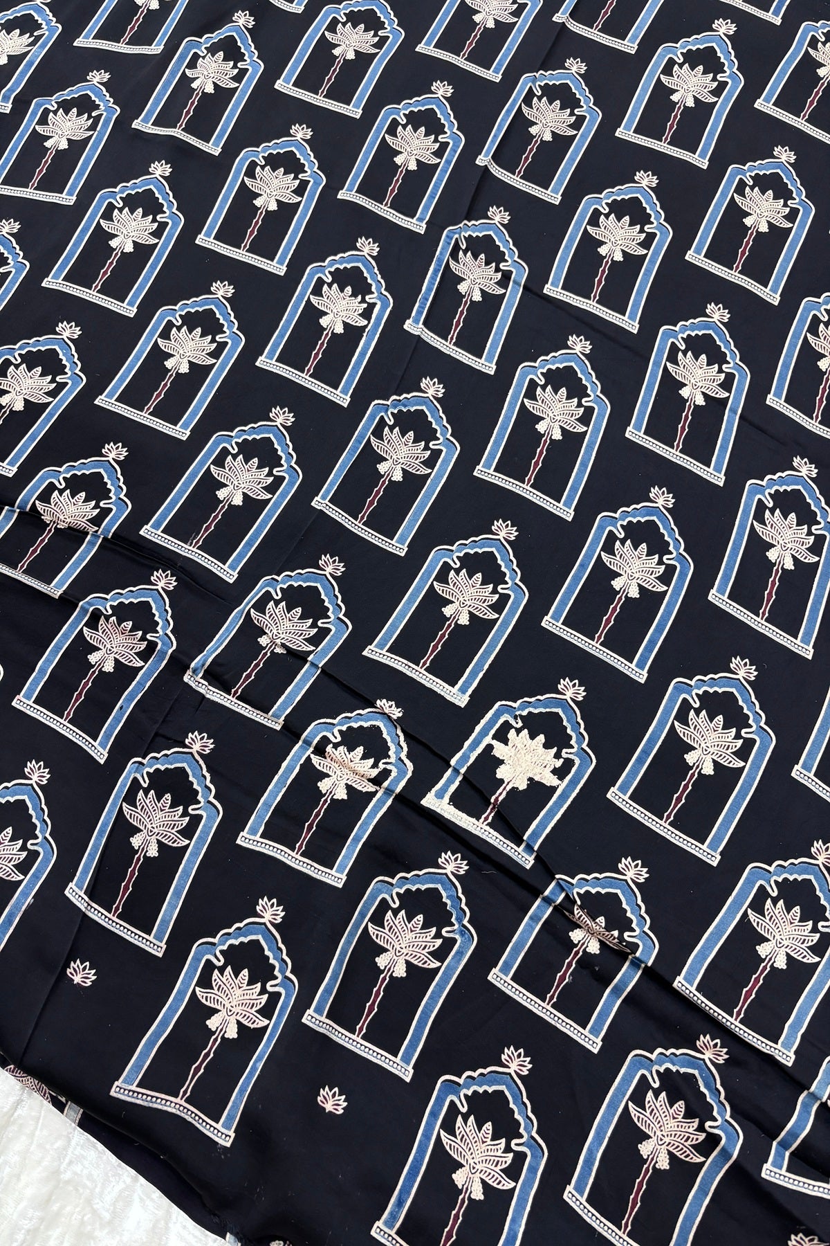 House Of Tree Ajrak Printed Modal Satin Silk Fabric