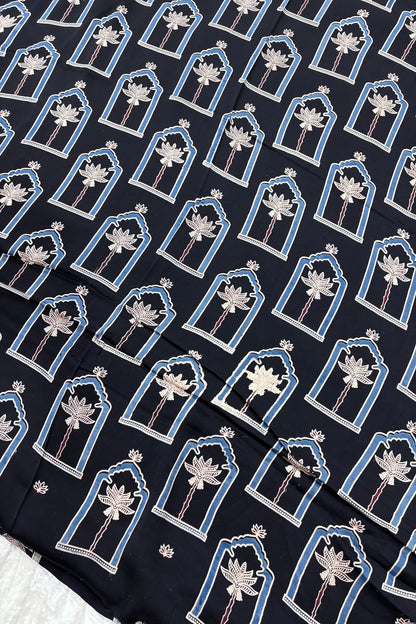 House Of Tree Ajrak Printed Modal Satin Silk Fabric