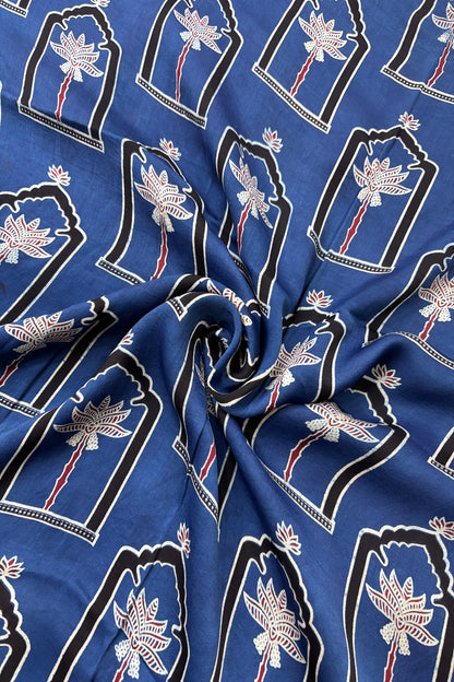 House Of Tree Ajrak Printed Modal Satin Silk Fabric